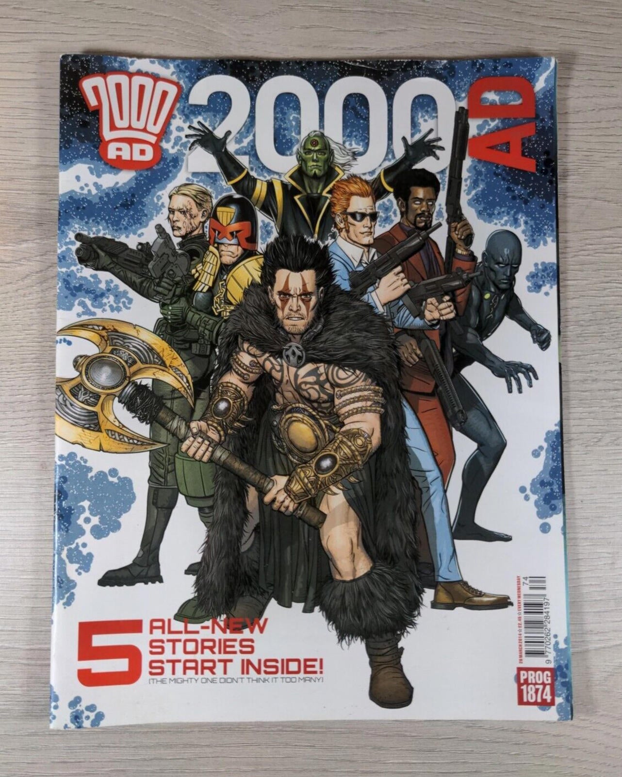 2000AD Comic 5 New Stories Prog 1874 Date 26th March 2014
