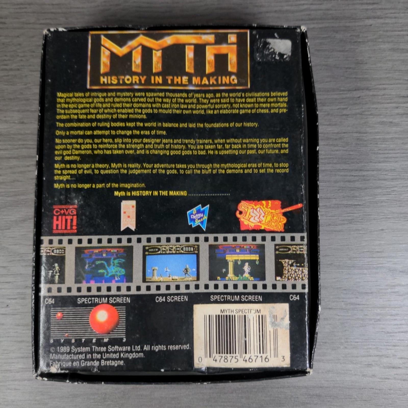 Myth History In The Making ZX Spectrum Game Cassette Big Box Tested & Working