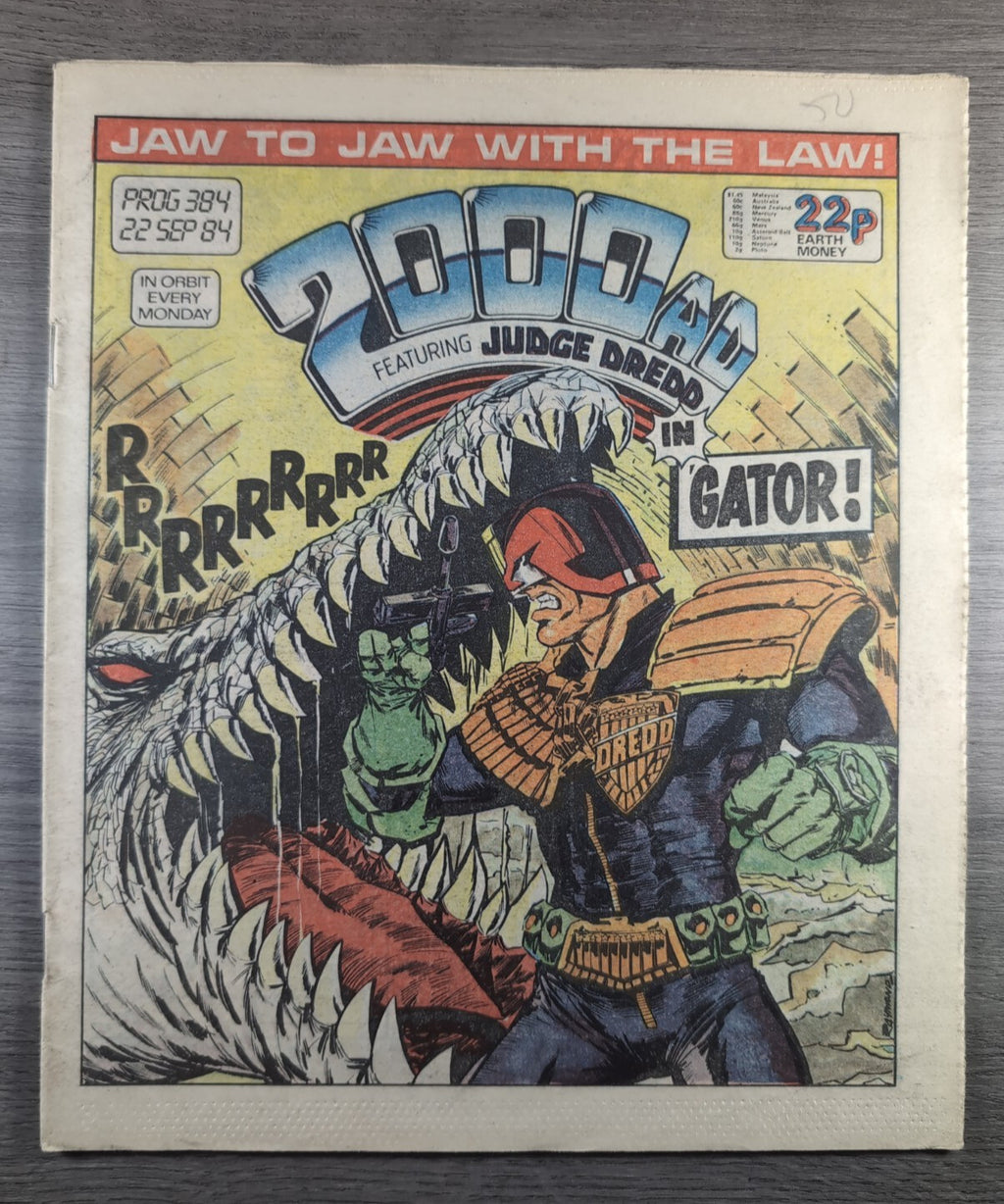 2000AD Prog 384 Featuring Judge Dredd Comic 22nd Sept 1984 Vintage Retro Comic