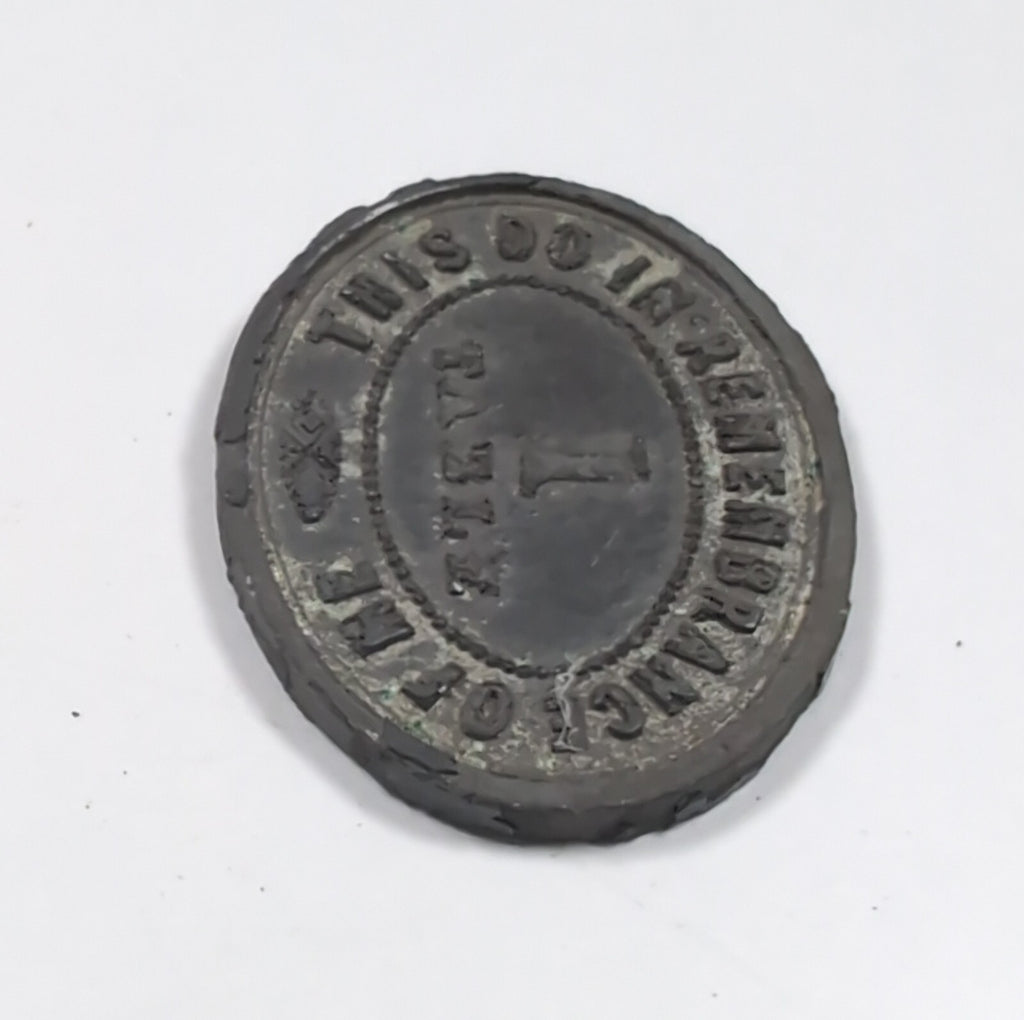 Kinnettles Parish Church 1 Table Token Year 1864 Victorian Era