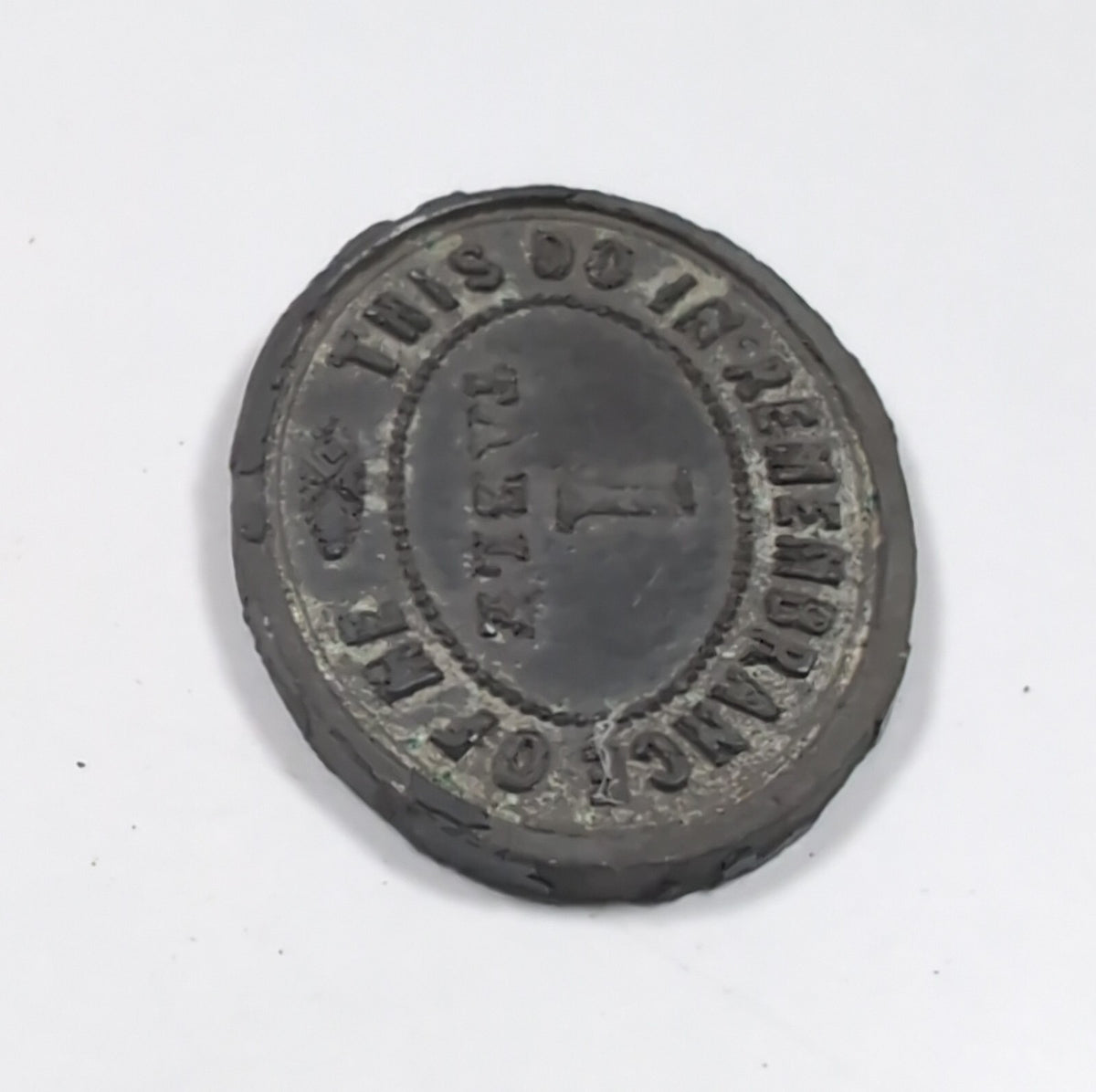 Kinnettles Parish Church 1 Table Token Year 1864 Victorian Era