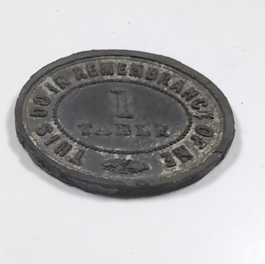 Kinnettles Parish Church 1 Table Token Year 1864 Victorian Era