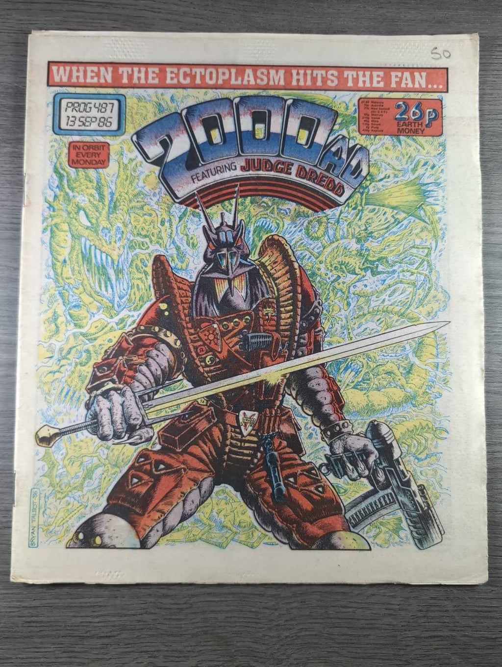 2000AD Prog 487 Featuring Judge Dread Comic Date 13th Sept 1986 Retro Comic