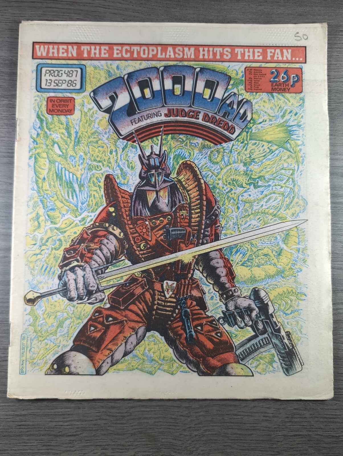 2000AD Prog 487 Featuring Judge Dread Comic Date 13th Sept 1986 Retro Comic