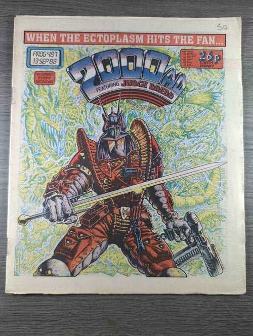 2000AD Prog 487 Featuring Judge Dread Comic Date 13th Sept 1986 Retro Comic