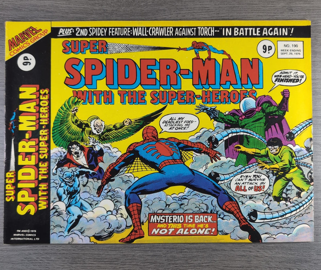 Super Spider-Man With The Super Heroes No. 190 Marvel Comics 29th September 1976