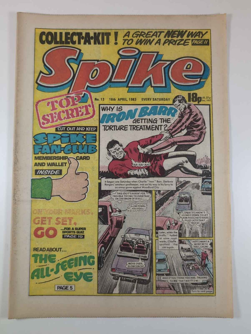 Spike Comic Issue No. 13 April 16th 1983 D.C Thomson Vintage Retro Comic