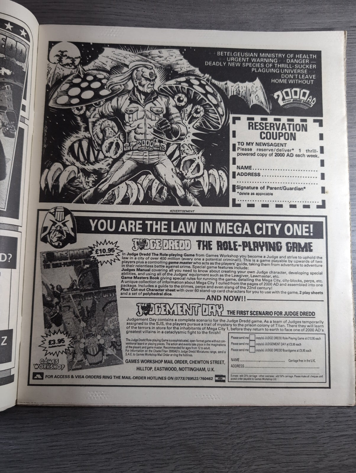 2000AD Prog 463 Featuring Juddge Dread Comic Date 29th March 1986 Vintage Comic