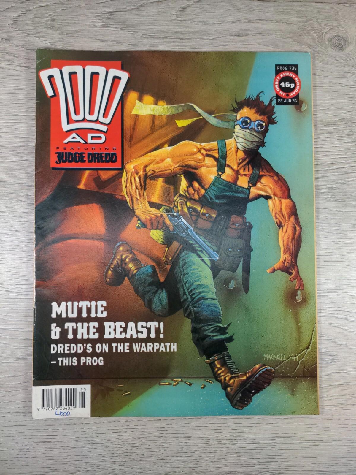 2000AD Featuring Judge Dredd Prog 736 June 1991 Vintage Comic