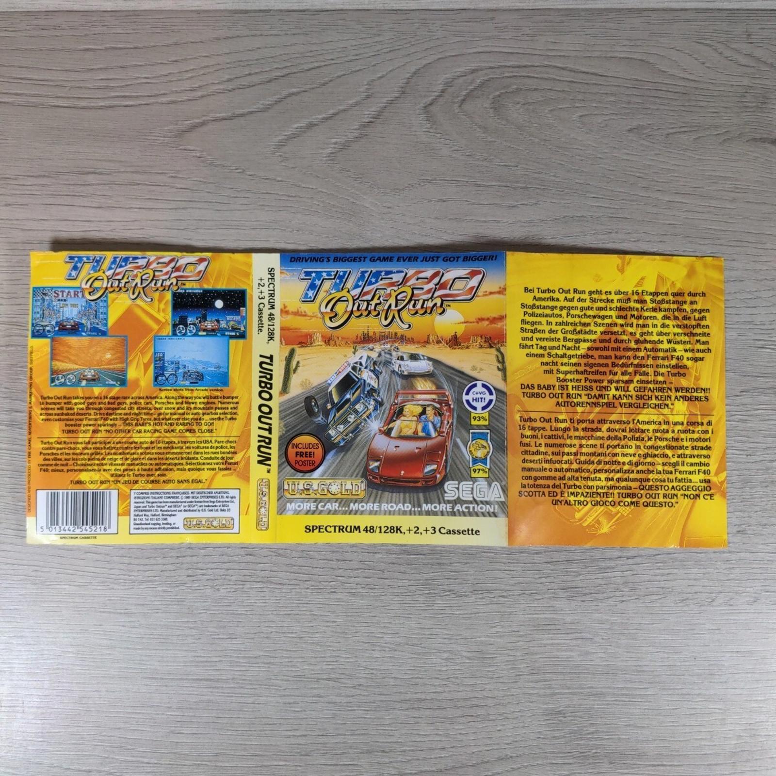 Turbo Out Run ZX Spectrum 48K 128K Game Cassette US Gold Tested & Working