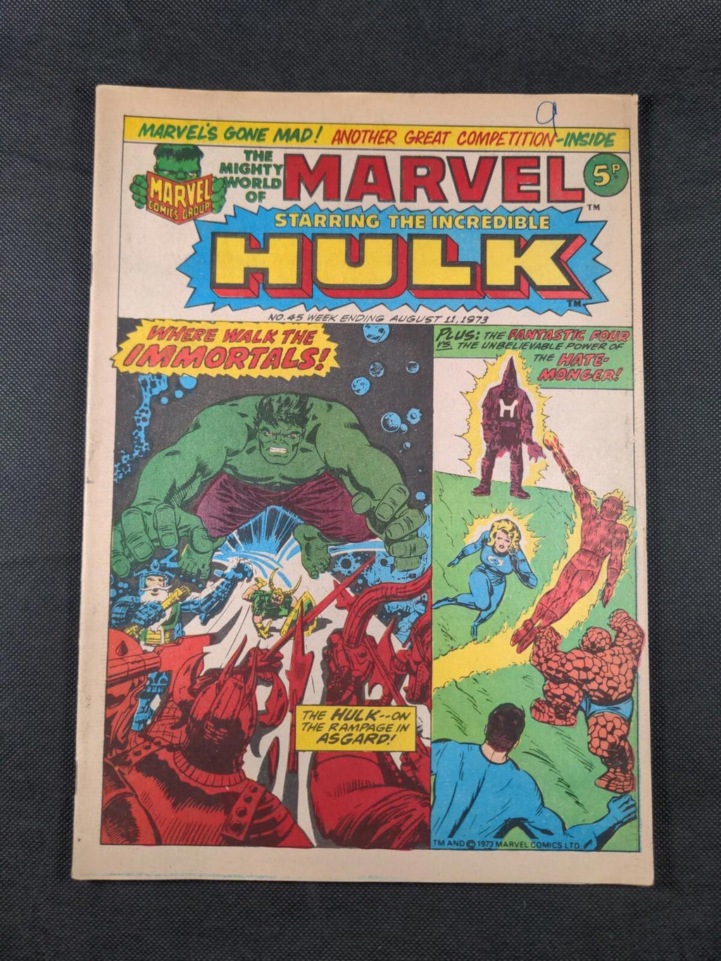 Mighty World of Marvel Issue No 45 August 1973 Marvel UK Vintage Comic - Retrorama UK