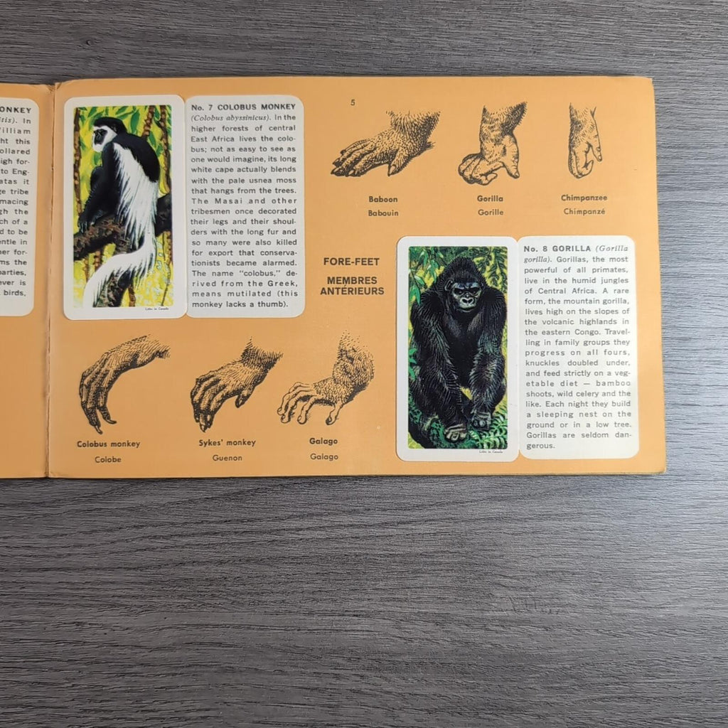 African Animals Brooke Bond Album No 7 Tea Cards Vintage Collectors Cards