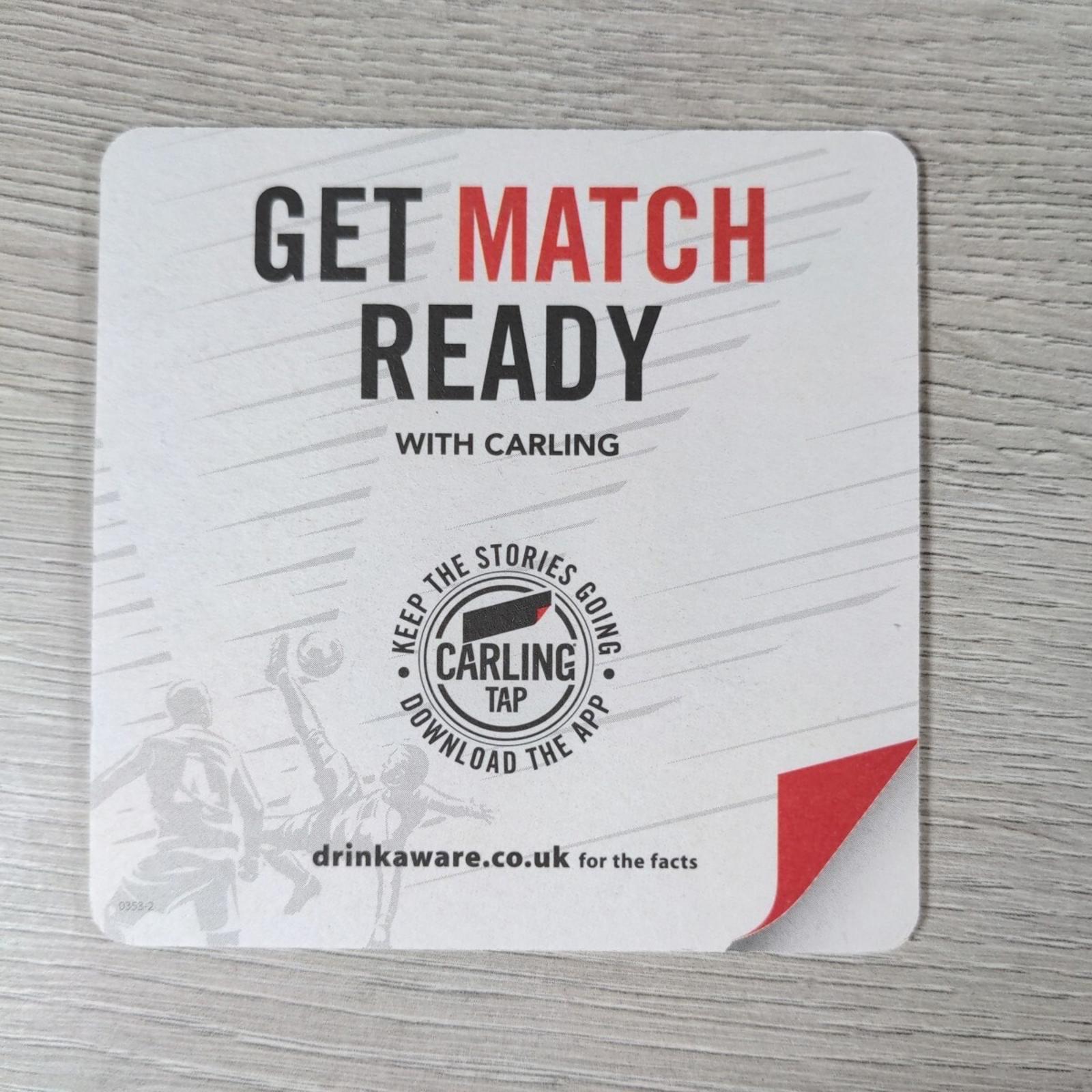 Carling 5 x Vintage Beer Mats Pub Bar Coaster Breweriana - Retrorama UK