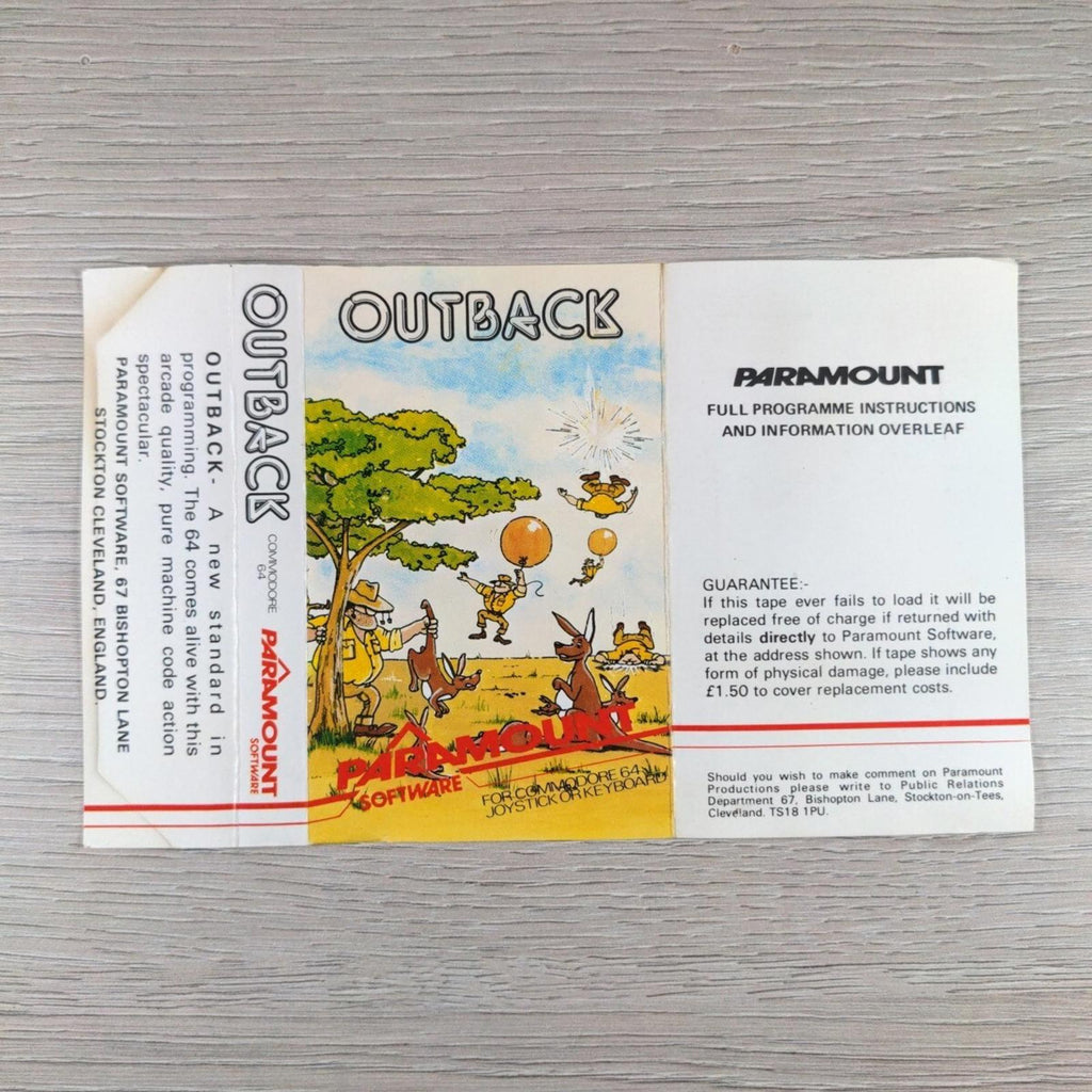Outback Commodore 64 C64 Video Game Cassette Tested & Working