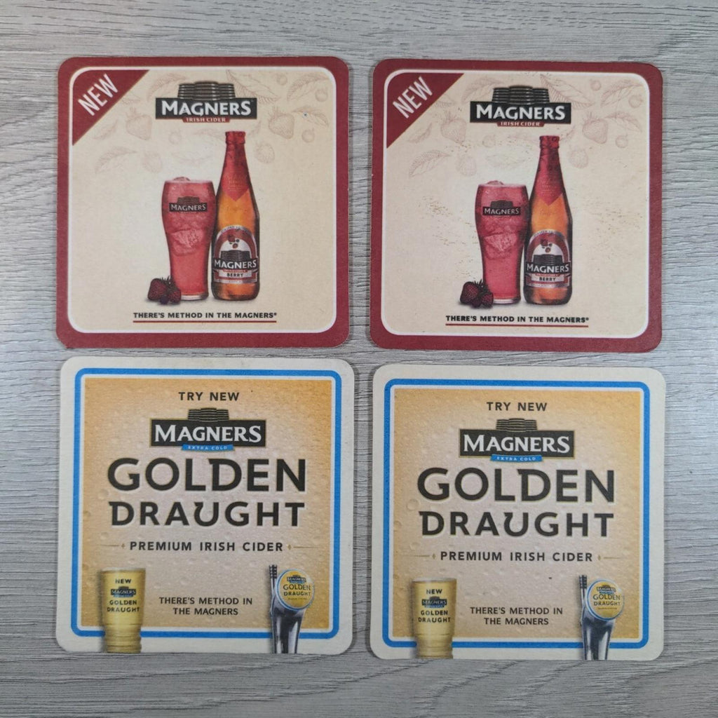 Magners 4 x Vintage Beer Mats Pub Bar Coaster Breweriana - Retrorama UK