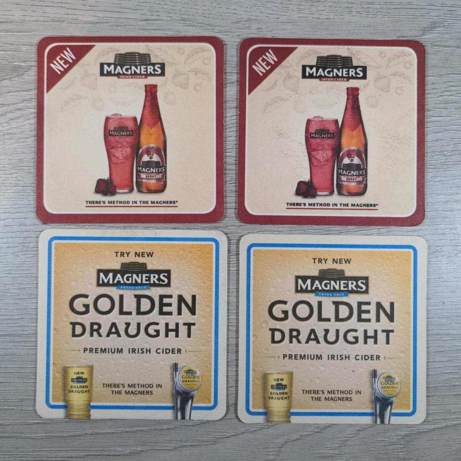 Magners 4 x Vintage Beer Mats Pub Bar Coaster Breweriana - Retrorama UK