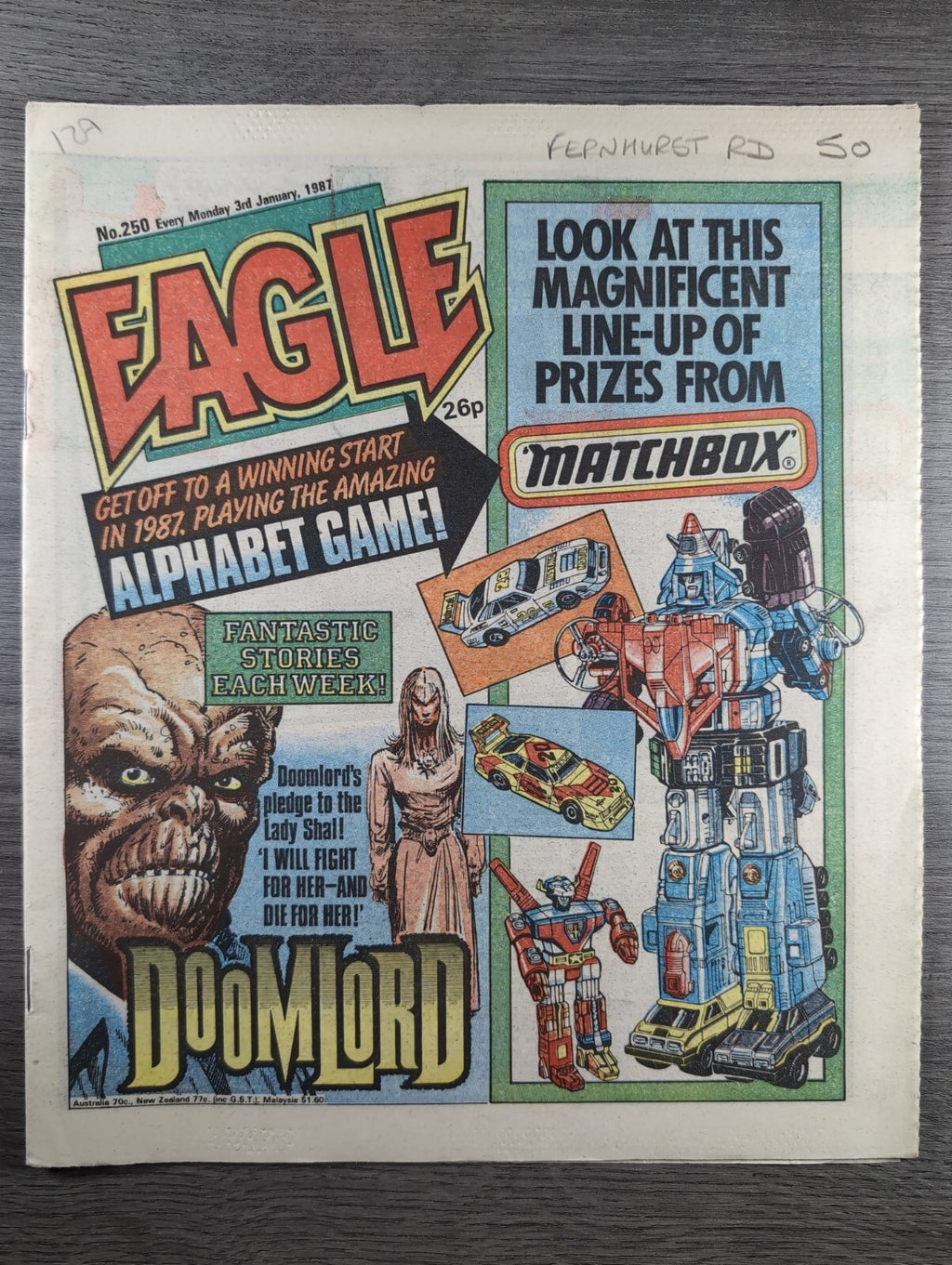 Eagle Comic Issue No. 250 3rd Jan 1987 Vintage Retro UK Comic
