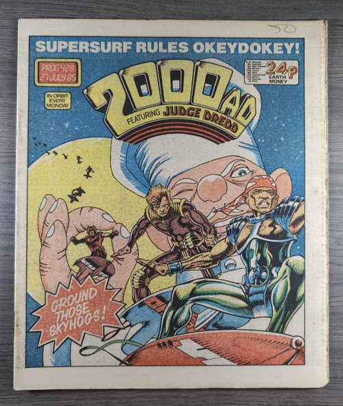 2000AD Prog 428 Featuring Judge Dread Comic 27th July 1985 Vintage Retro Comic