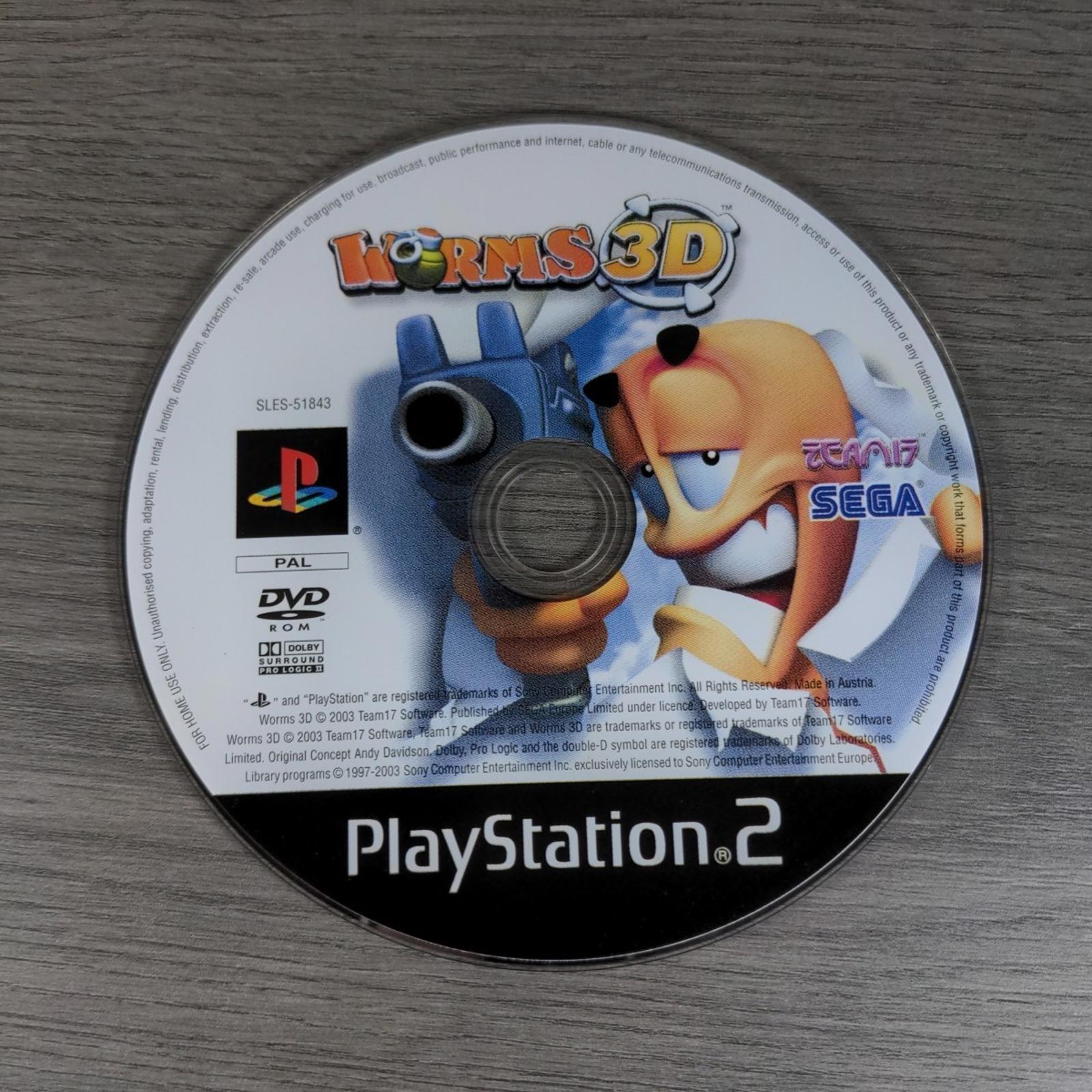 Worms 3D Playstation 2 PS2 Game + Manual Tested & Working