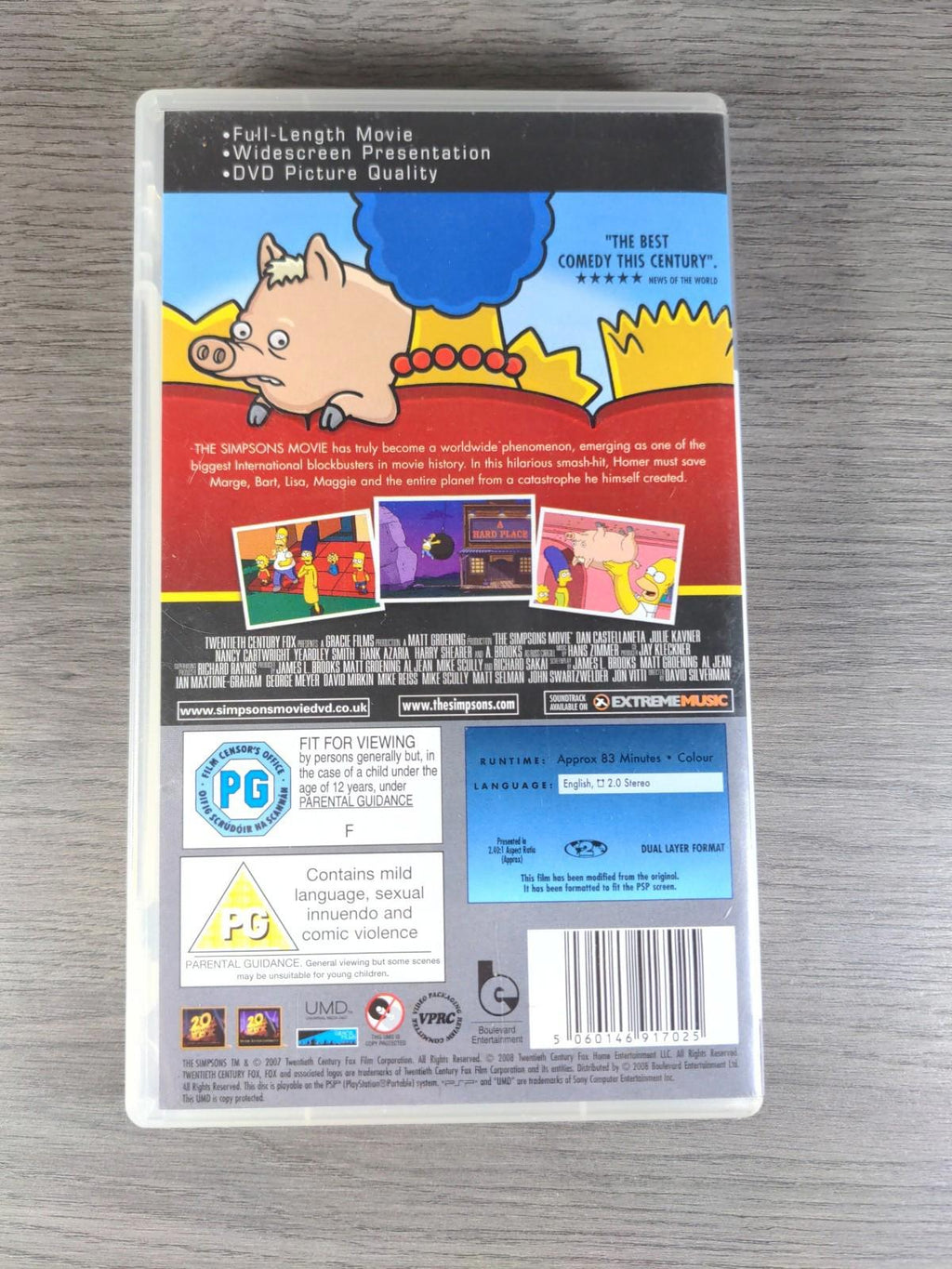 The Simpsons Movie For PSP Playstation Portable UMD Film 2008