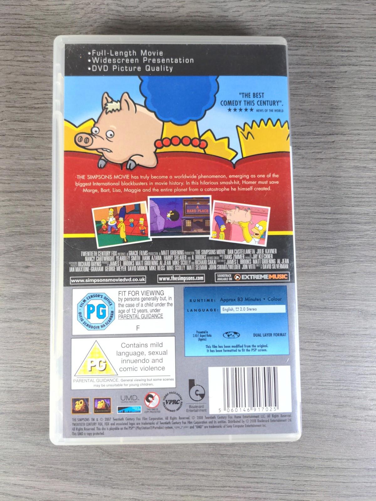 The Simpsons Movie For PSP Playstation Portable UMD Film 2008