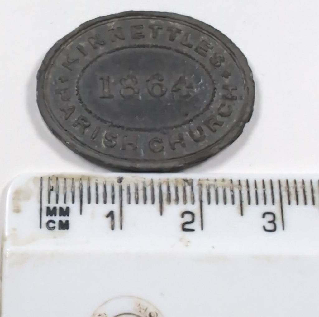 Kinnettles Parish Church 1 Table Token Year 1864 Victorian Era