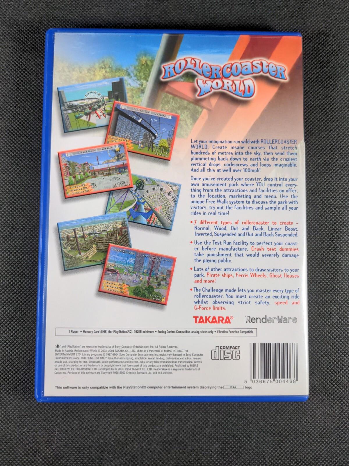 Rollercoaster World  PlayStation 2 PS2 Game PAL Region Age 3+