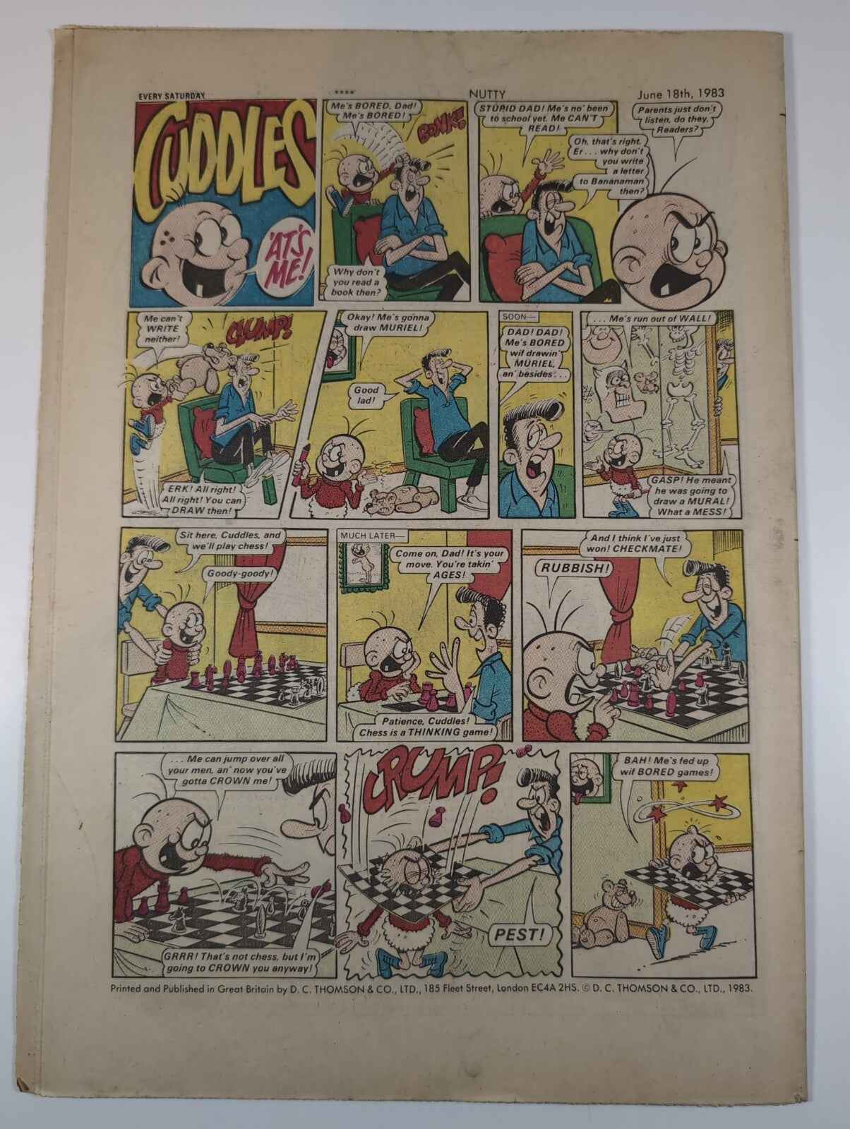 Nutty Comic Featuring Bananaman Issue No. 175 June 18th 1983 Vintage Retro Comic