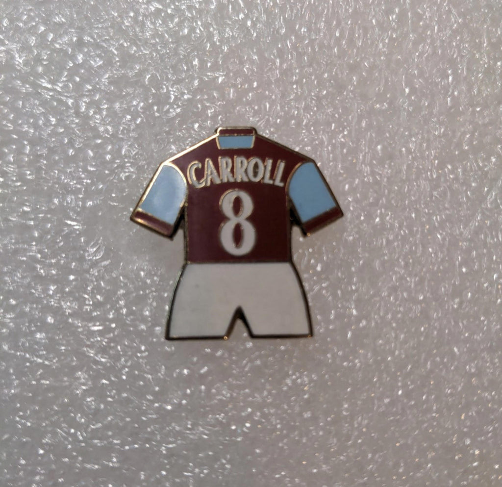 West Ham United Football Club Carroll No8 Shirt Enamel Pin Badge