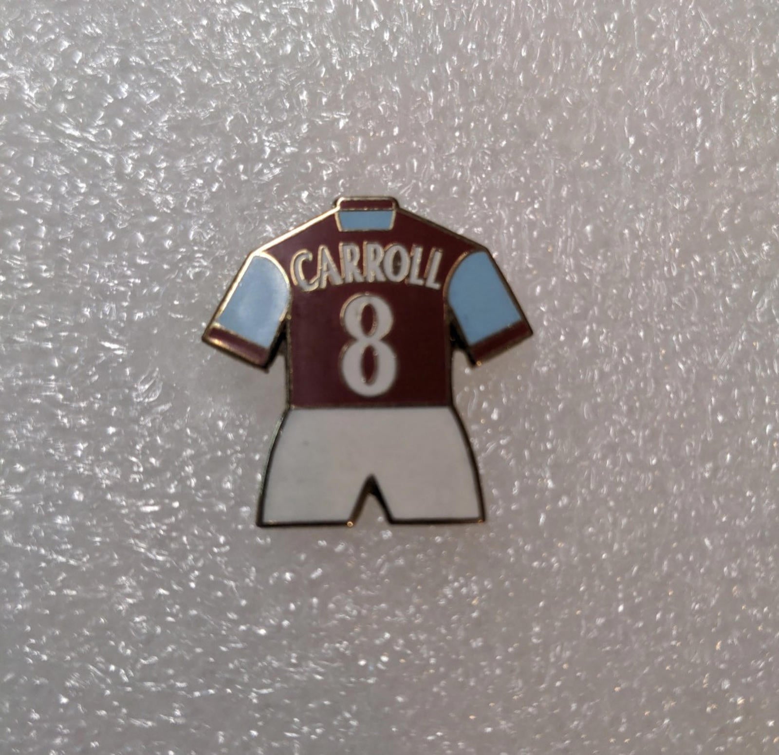 West Ham United Football Club Carroll No8 Shirt Enamel Pin Badge
