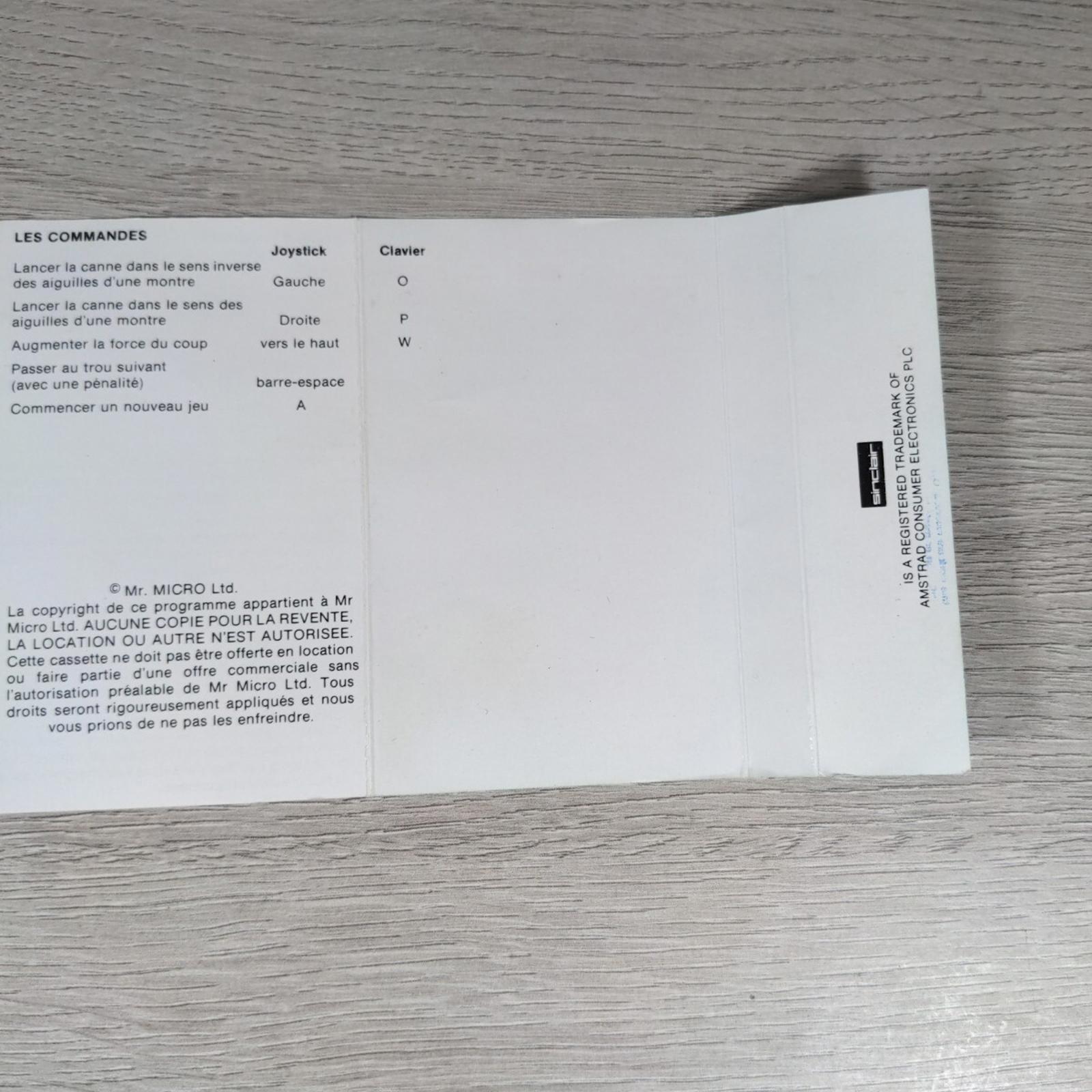 Crazy Golf Sinclair ZX Spectrum 48K Video Game Cassette Tested & Working