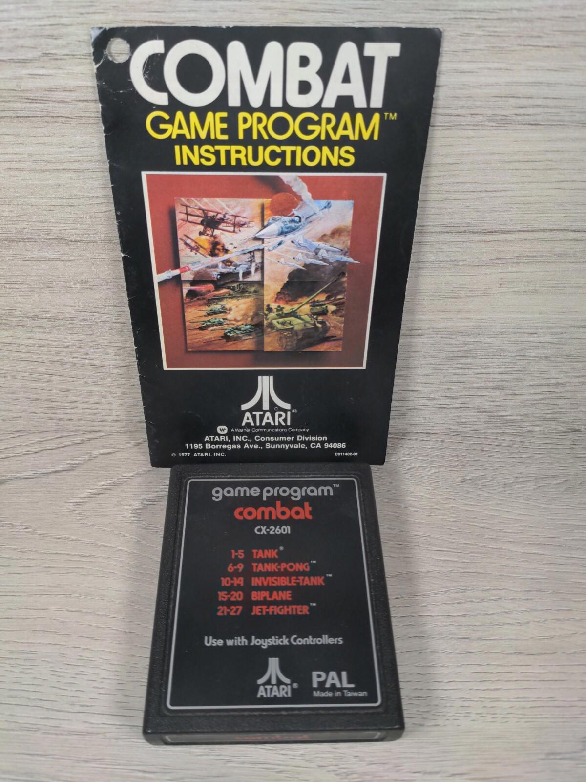 Atari 2600 Combat Cartridge & Manual Vintage Video Game Tested & Working