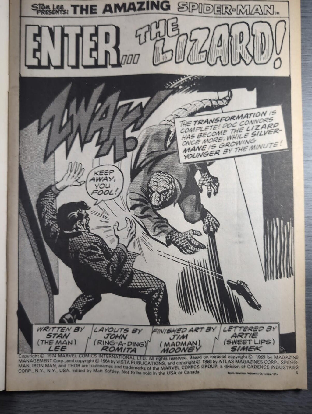 Spider-Man Comics Weekly No 91 Marvel Comics UK 9th November 1974 Vintage Comic