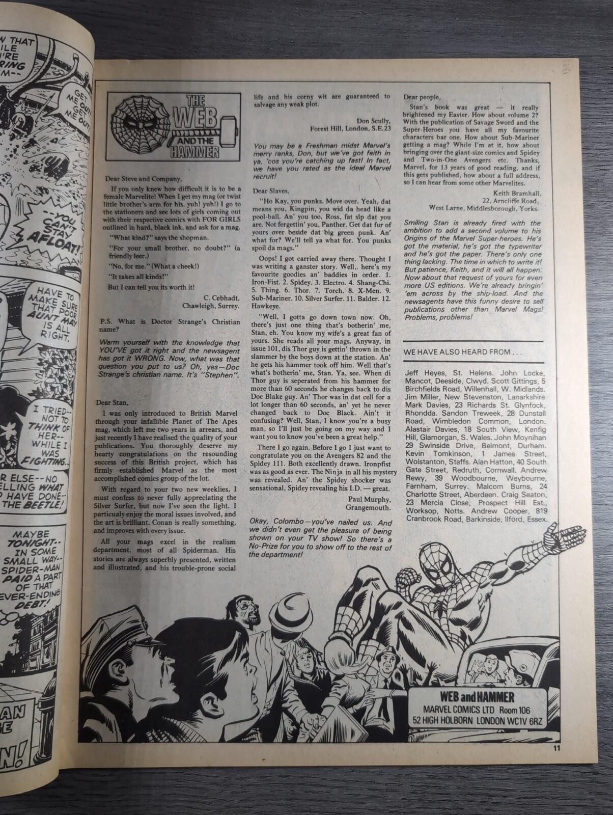 Spider-Man Comics Weekly No 126 Marvel Comics UK 12th July 1975 Vintage Comic