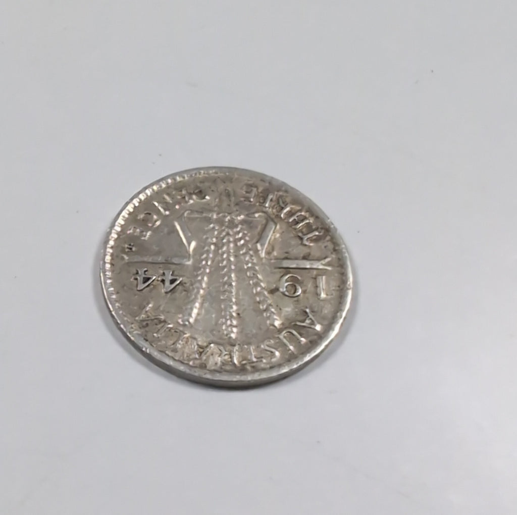 1944 George VI Sterling Silver 3D Threepence Coin Australia Vintage Coin