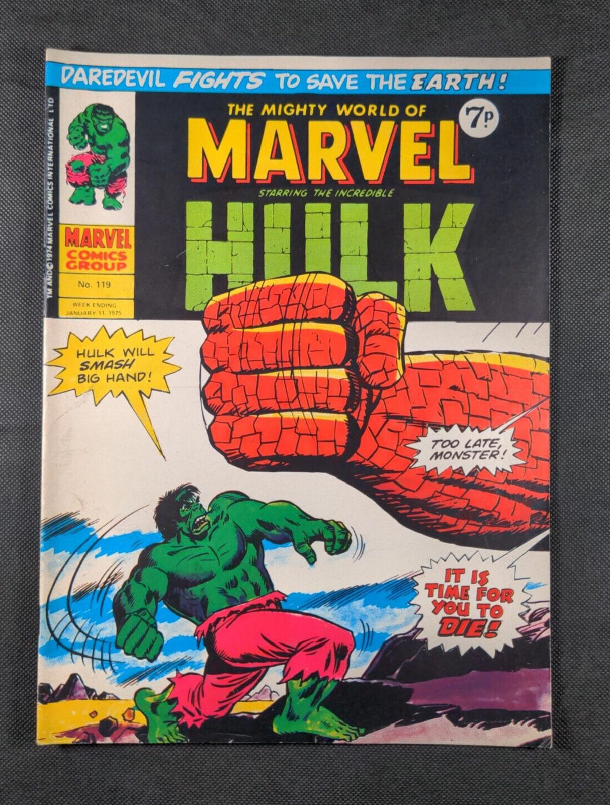 Mighty World of Marvel Issue No 119 January 1975 Marvel UK Vintage Comic