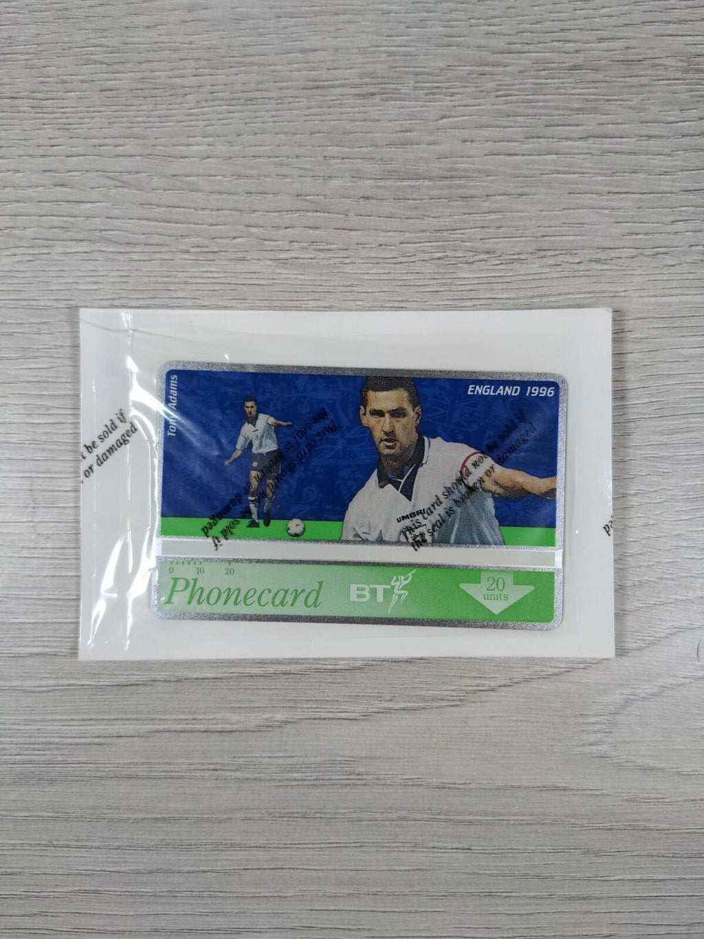 Phone Card England 1996 Tony Adams £2 Vintage Phonecard Sealed & Unused - Retrorama UK