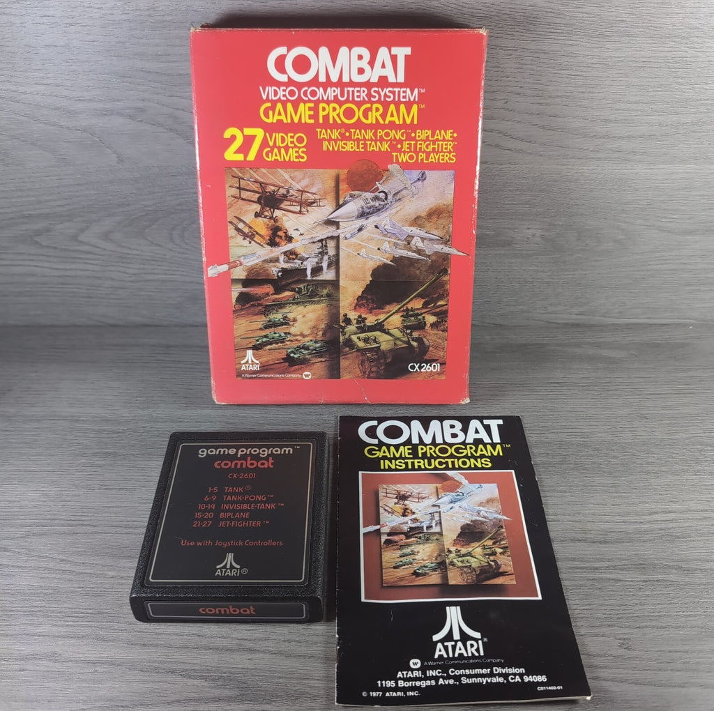 Combat Atari 2600 Video Game CX2601 Cartridge  Manual Boxed CIB Tested & Working