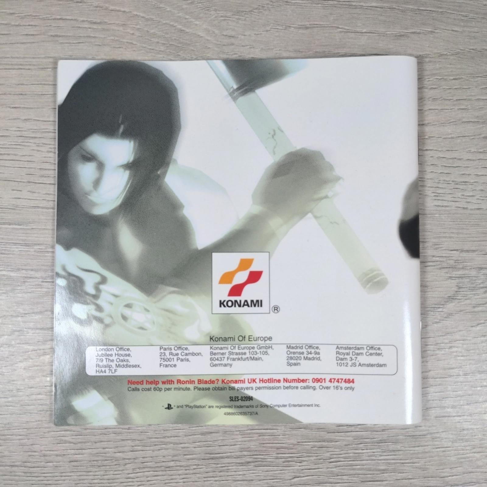 Ronin Blade Playstation 1 PS1 Game + Manual Tested & Working PAL