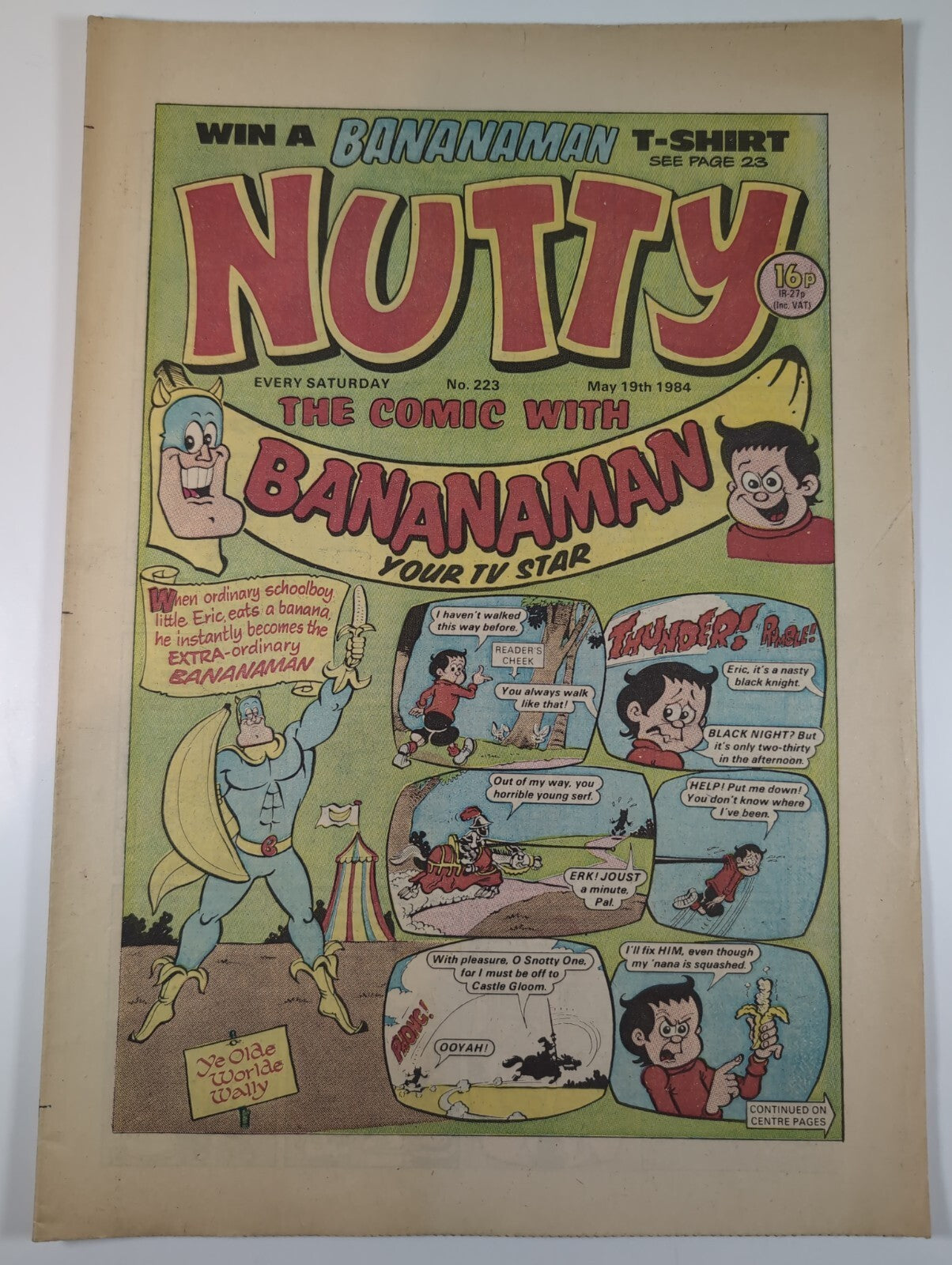 Nutty Comic Featuring Bananaman Issue No. 223 May 19th 1984 Vintage Retro Comic
