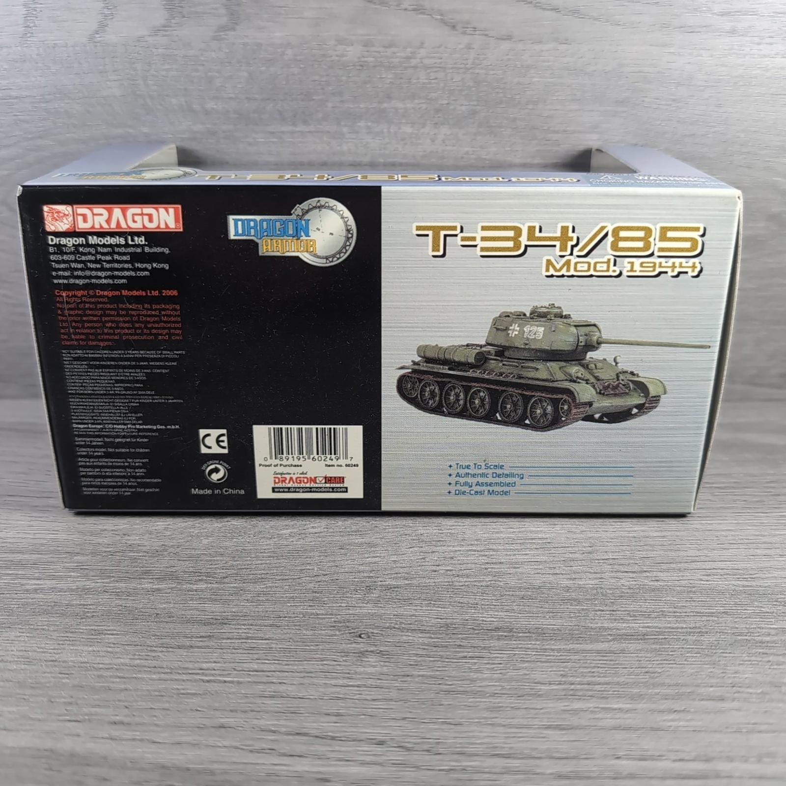 Dragon Armor T34/85 MOD 1944 German Army Poland 1944 1:72 Scale Model