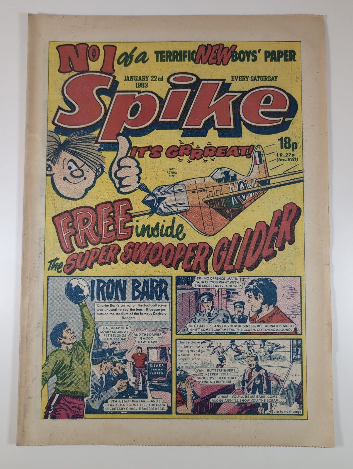 Spike Comic Issue 1  D.C Thomson Vintage  Comic Jan 22nd 1983