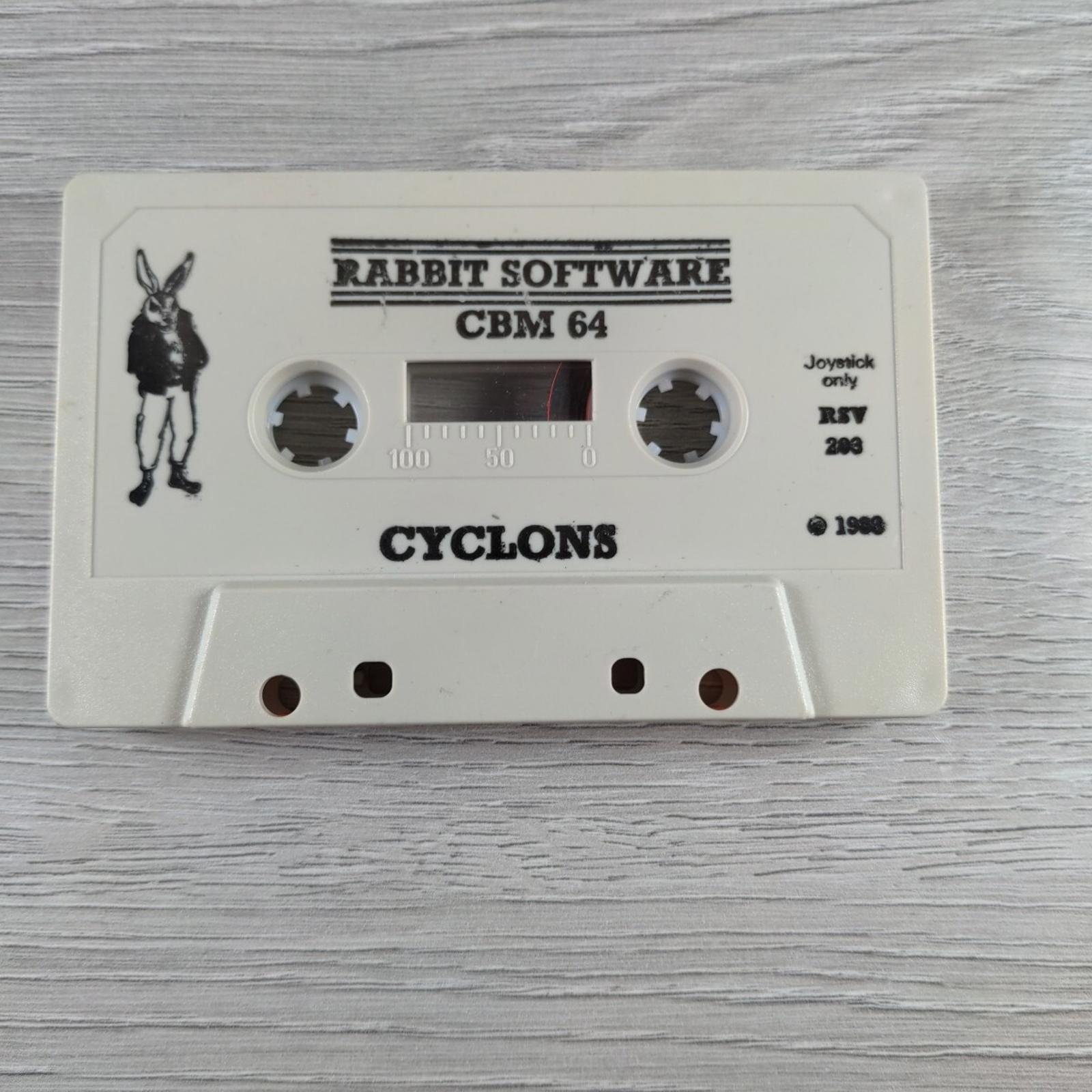 Cyclons Commodore 64 C64 Video Game Cassette Tested & Working