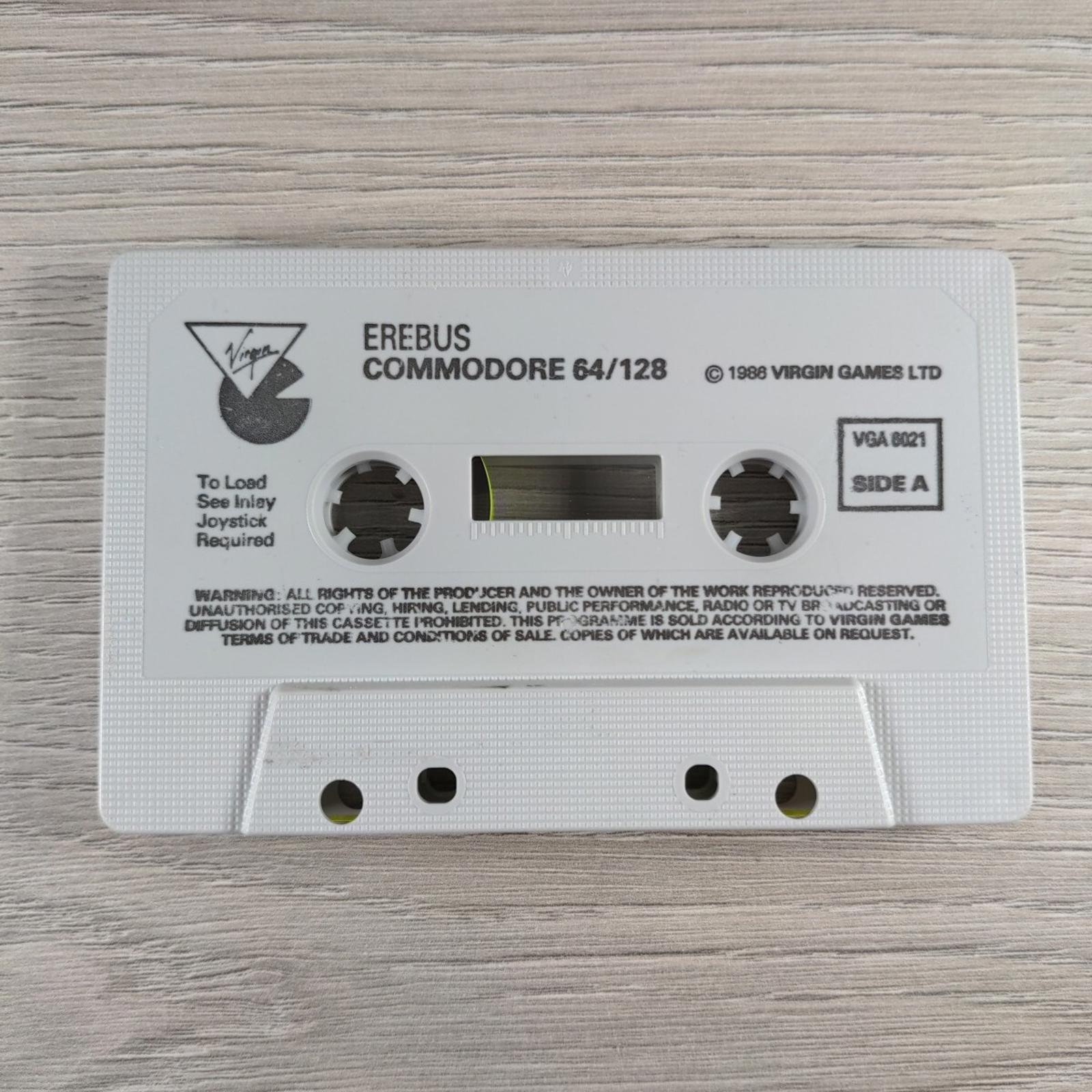 Erebus Commodore 64 C64 Game Cassette Tested & Working - Vintage Video Game