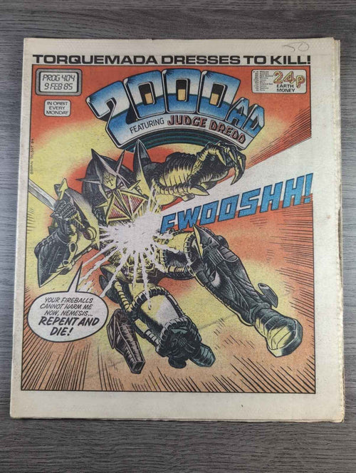 2000AD Prog 404 Featuring Judge Dread Comic 9th Feb 1985 Vintage Retro Comic