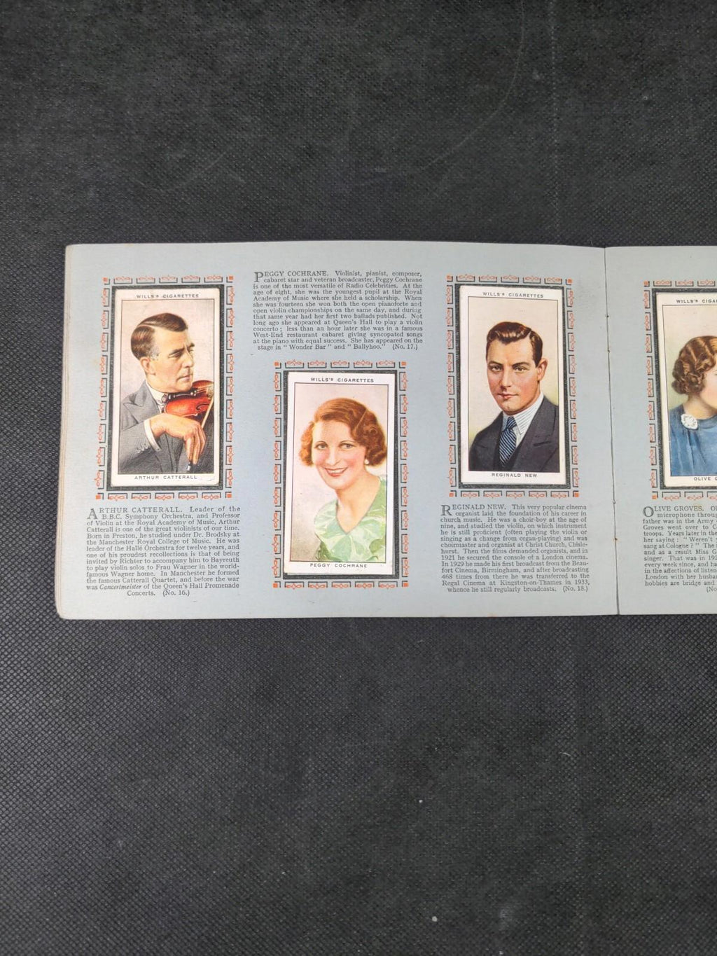 Radio Celebrities Wills Cigarette Cards Complete Set Vintage Year 1934