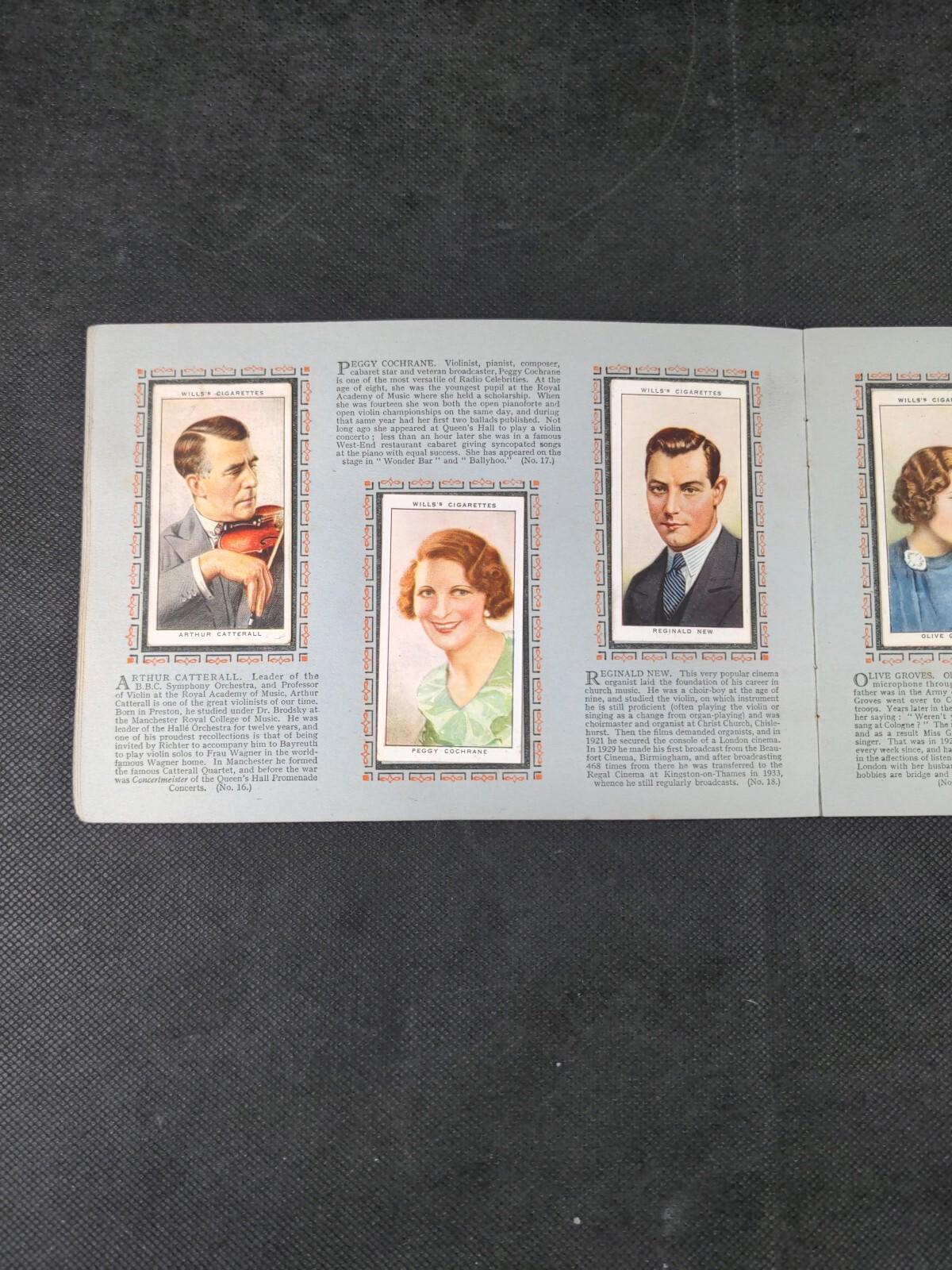 Radio Celebrities Wills Cigarette Cards Complete Set Vintage Year 1934