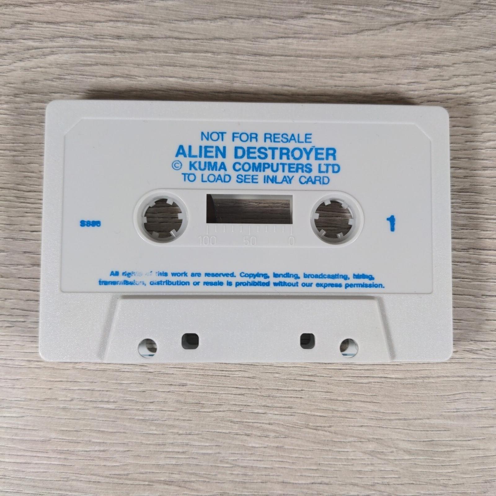 Alien Destroyer ZX Spectrum 48K Video Game Cassette Tested & Working