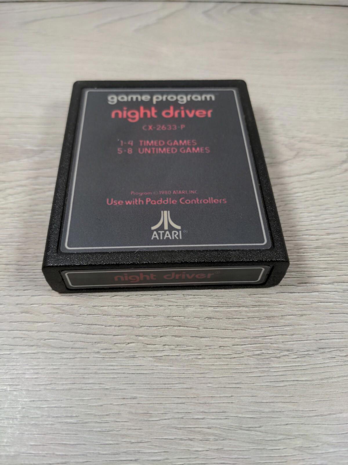 Atari 2600 Night Driver Cartridge & Manual Vintage Video Game - Tested & Working