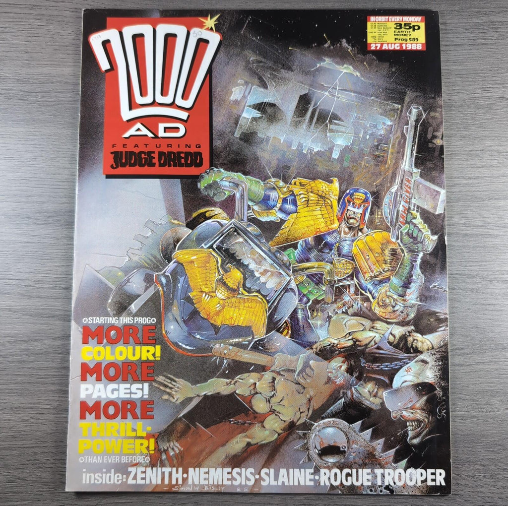 2000AD Prog 589 Featuring Judge Dredd 27th August 1988 Vintage Comic